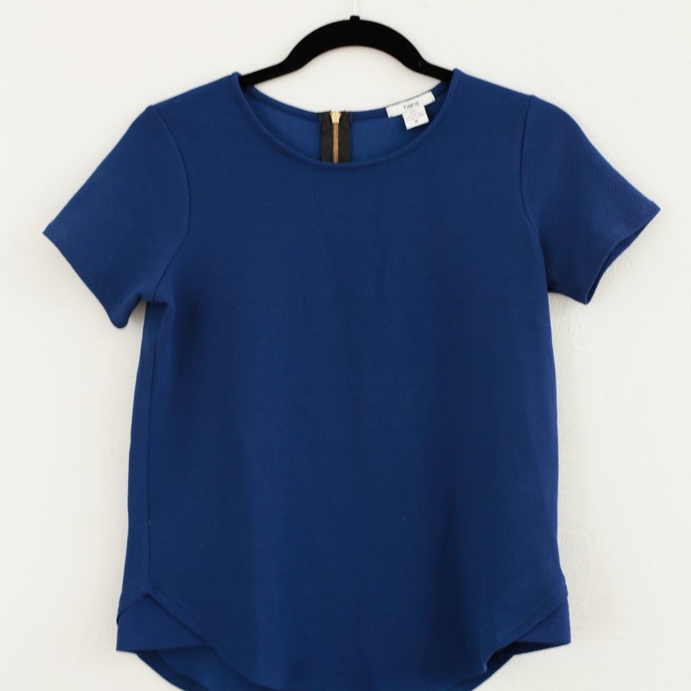 Bar III M Blue Short Sleeve Shirt